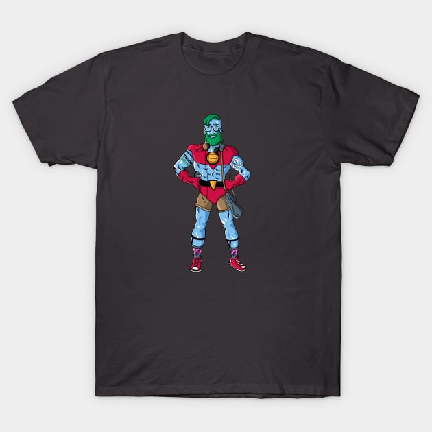 Hipster Captain Planet T-Shirt by mattlassen